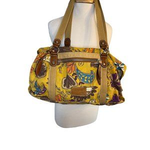 Fossil Long Live Vintage Boho Floral Canvas Weekend Duffel Bag